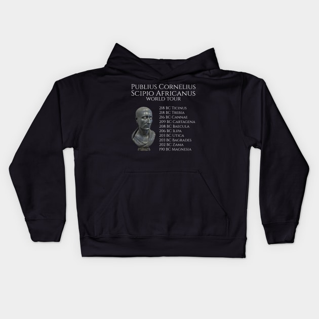 History Of Ancient Rome Publius Cornelius Scipio Africanus World Tour Kids Hoodie by Styr Designs